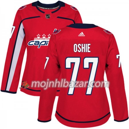 Dresovi Washington Capitals T.J. Oshie 77 Adidas 2017-2018 Crvena Authentic - Ženska